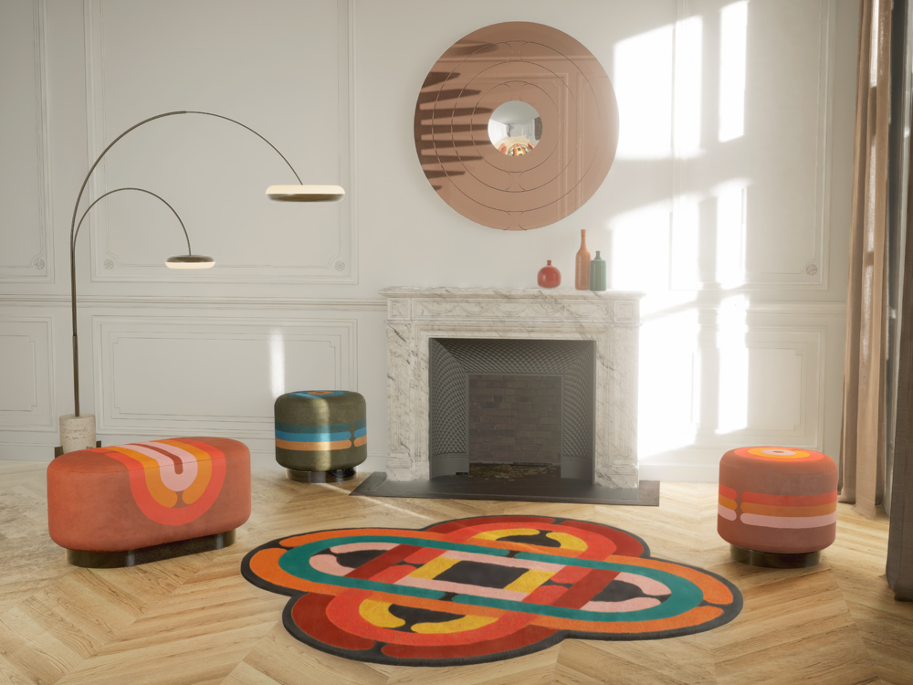 Collection CELESTE Tapis Miroirs Poufs
