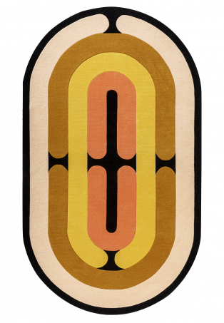 Tapis oblong à lignes géométriques