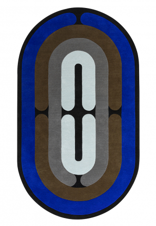 Tapis oblong à lignes géométriques