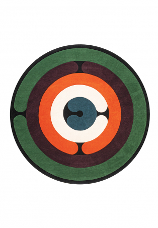 Tapis rond à lignes géométriques