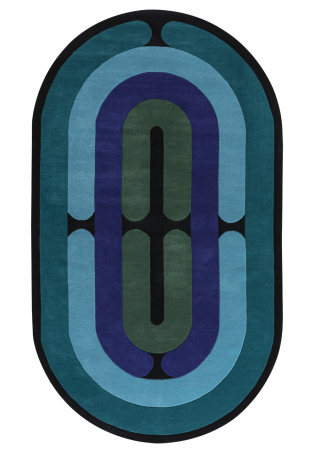 Tapis oblong à lignes géométriques