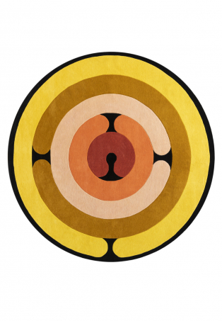 Tapis rond à lignes géométriques