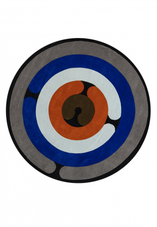 Tapis rond à lignes géométriques