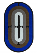 Tapis oblong à lignes géométriques