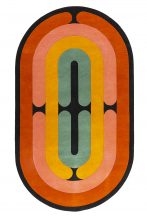 Tapis oblong à lignes géométriques