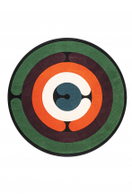 Tapis rond à lignes géométriques