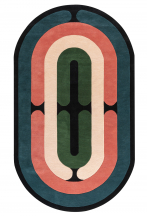 Rug with geometric lines, oblong shape
