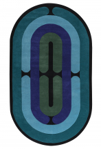 Tapis oblong à lignes géométriques