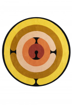 Tapis rond à lignes géométriques