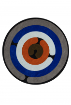 Tapis rond à lignes géométriques