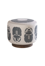 Pouf rond motif Scarabée