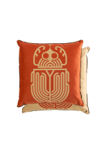 Coussin carré motif Scarabée