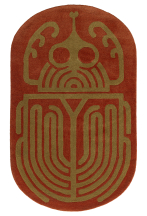 Tapis oblong grand motif scarab